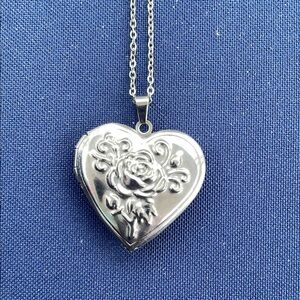 Silver Heart Locket Necklace